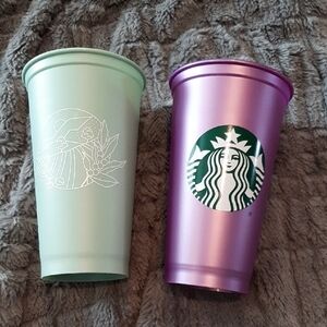 Starbucks Mint Green and Lavender Tumbler Duo